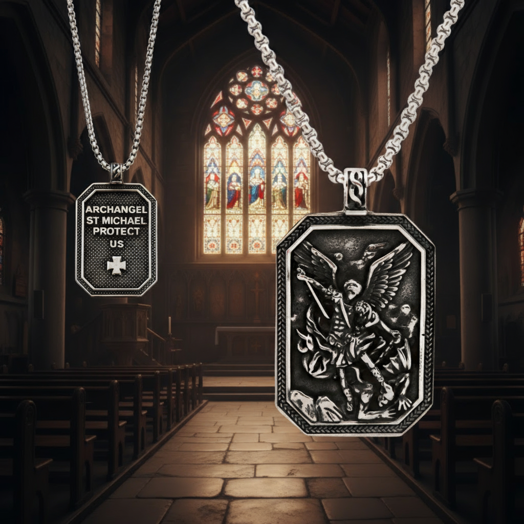 Archangel Protection Tag Necklace